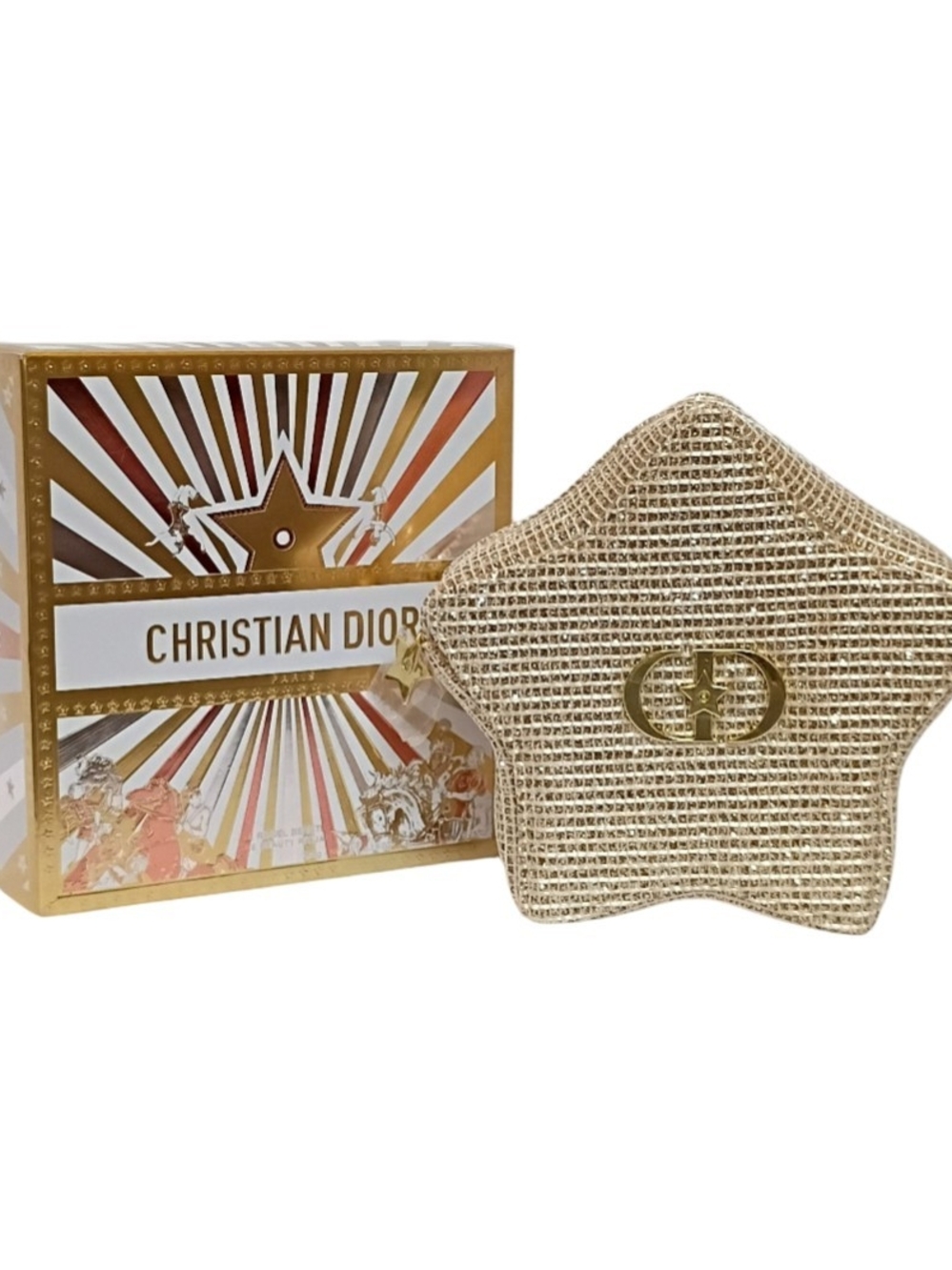 Christian Dior Holiday 2025 Gold Star Pouch ✨ Limited Edition CD Cosmetic Bag